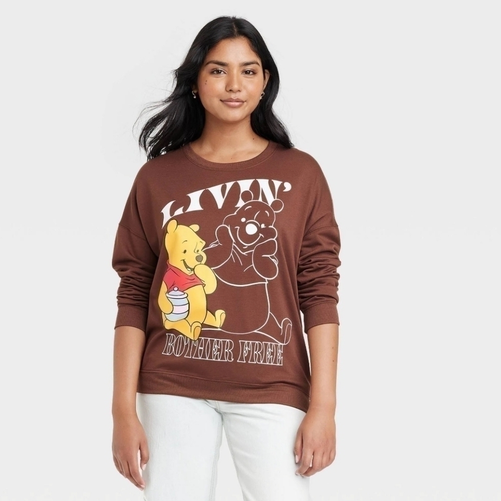 Disney’s Winnie the Pooh Brown crew neck sweatshirt Sz Large